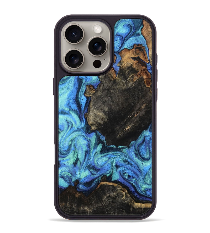iPhone 16 Pro Max Wood Phone Case - Loren (Blue, 801804)