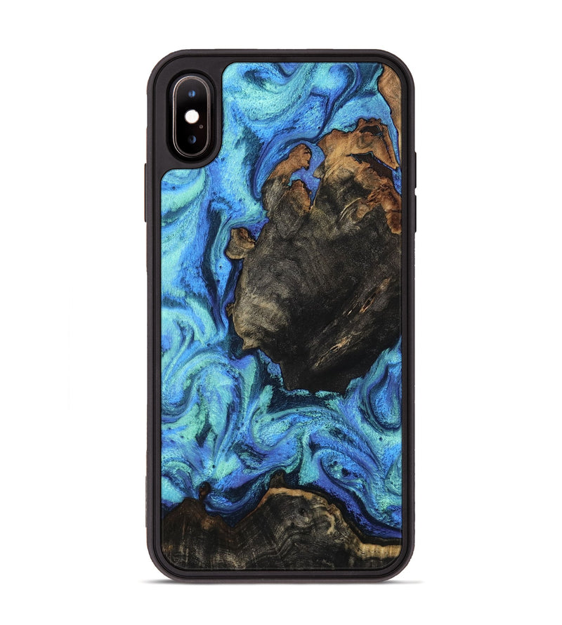 iPhone Xs Max Wood Phone Case - Loren (Blue, 801804)