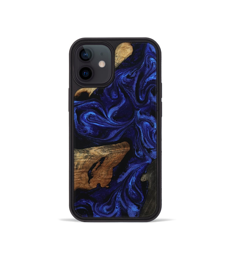 iPhone 12 mini Wood Phone Case - Elva (Blue, 801805)