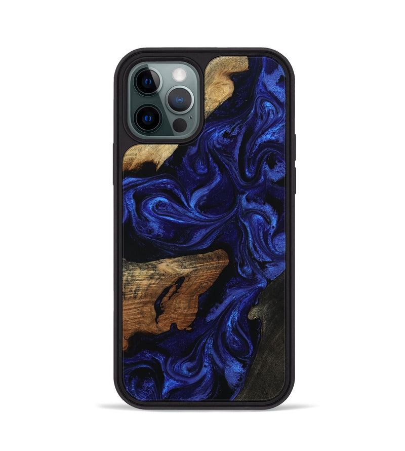 iPhone 12 Pro Wood Phone Case - Elva (Blue, 801805)