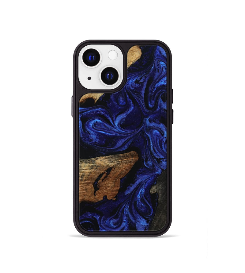 iPhone 13 mini Wood Phone Case - Elva (Blue, 801805)