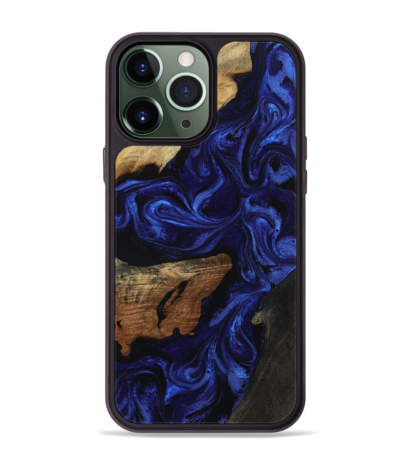 iPhone 13 Pro Max Wood Phone Case - Elva (Blue, 801805)