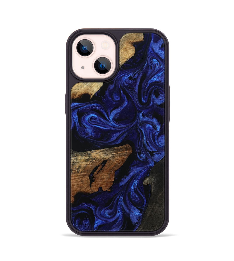 iPhone 14 Wood Phone Case - Elva (Blue, 801805)