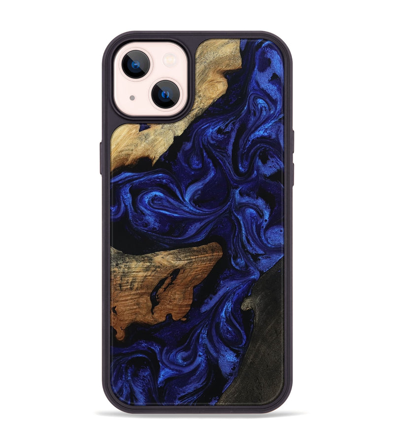 iPhone 14 Plus Wood Phone Case - Elva (Blue, 801805)