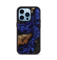 iPhone 14 Pro Wood Phone Case - Elva (Blue, 801805)