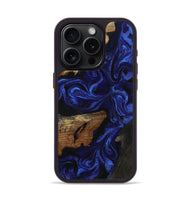 iPhone 15 Pro Wood Phone Case - Elva (Blue, 801805)
