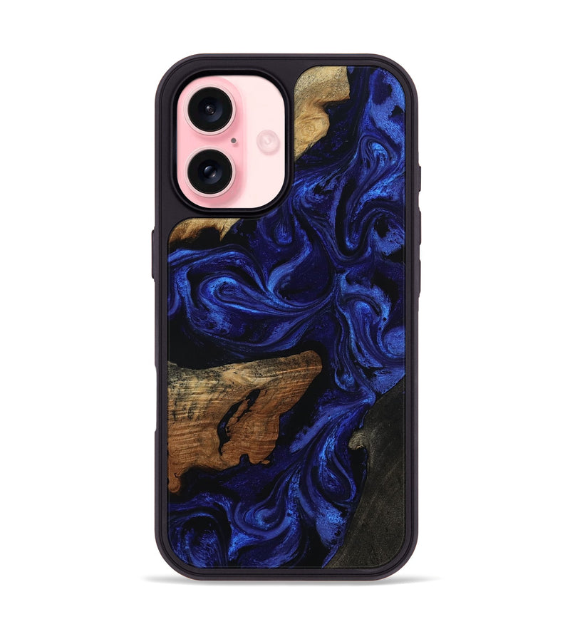 iPhone 16 Wood Phone Case - Elva (Blue, 801805)