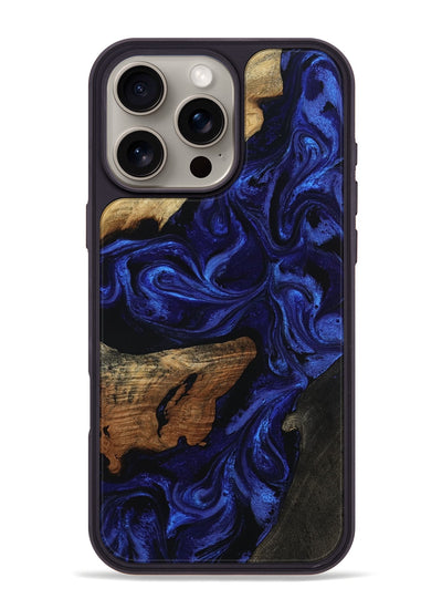iPhone 16 Pro Max Wood Phone Case - Elva (Blue, 801805)