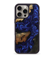iPhone 16 Pro Max Wood Phone Case - Elva (Blue, 801805)
