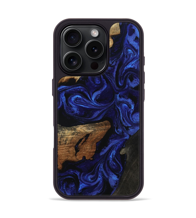iPhone 16 Pro Wood Phone Case - Elva (Blue, 801805)