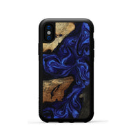 iPhone Xs Wood Phone Case - Elva (Blue, 801805)