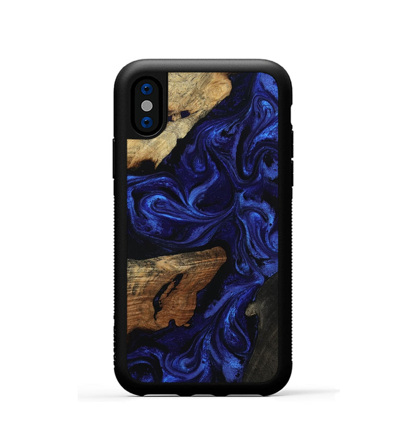 iPhone Xs Wood Phone Case - Elva (Blue, 801805)