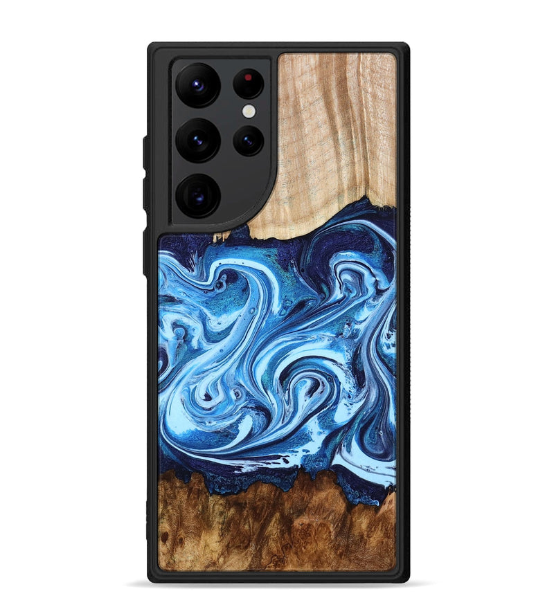 Galaxy S22 Ultra Wood Phone Case - Darlene (Blue, 801806)