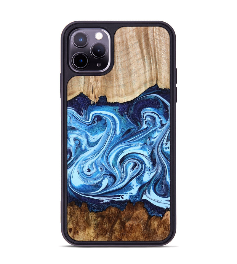 iPhone 11 Pro Max Wood Phone Case - Darlene (Blue, 801806)