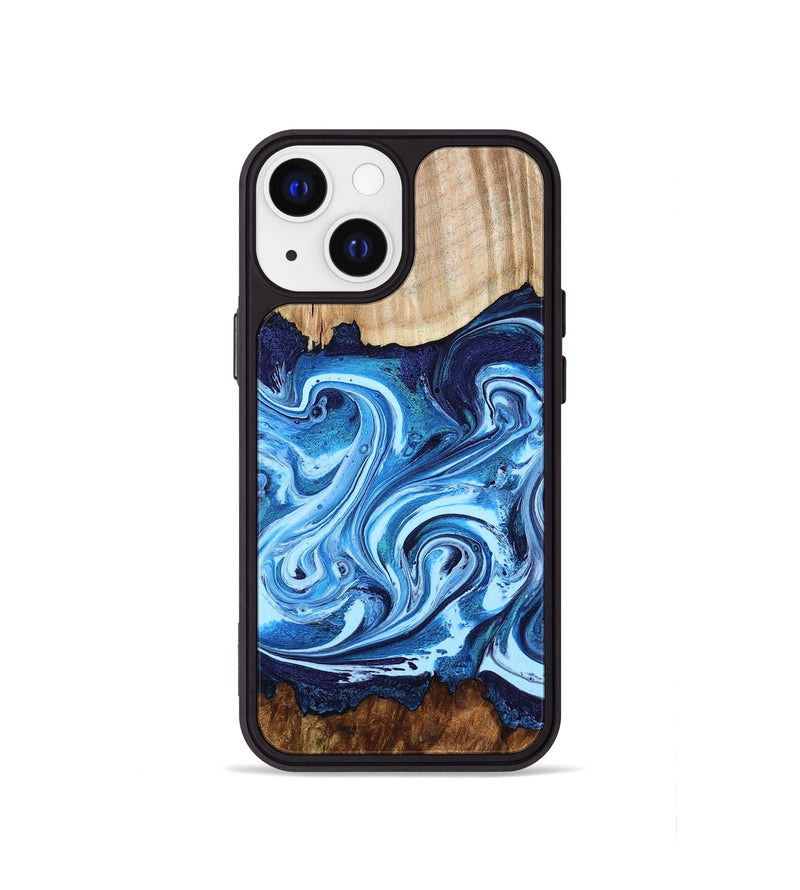iPhone 13 mini Wood Phone Case - Darlene (Blue, 801806)