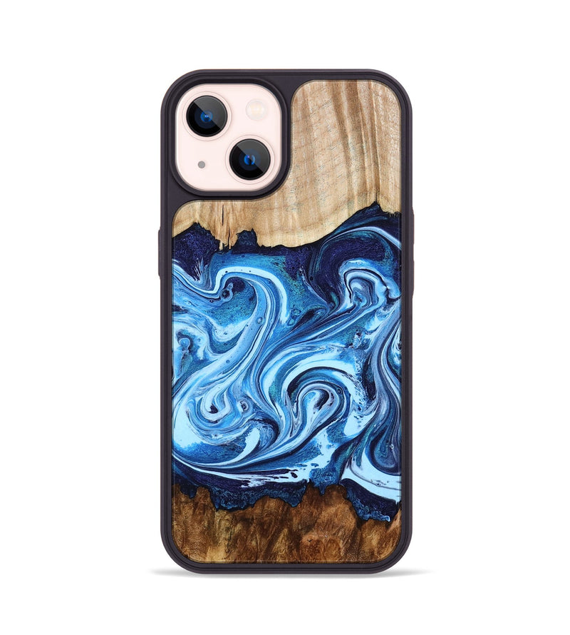 iPhone 14 Wood Phone Case - Darlene (Blue, 801806)