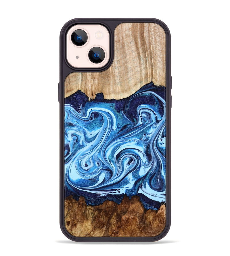 iPhone 14 Plus Wood Phone Case - Darlene (Blue, 801806)