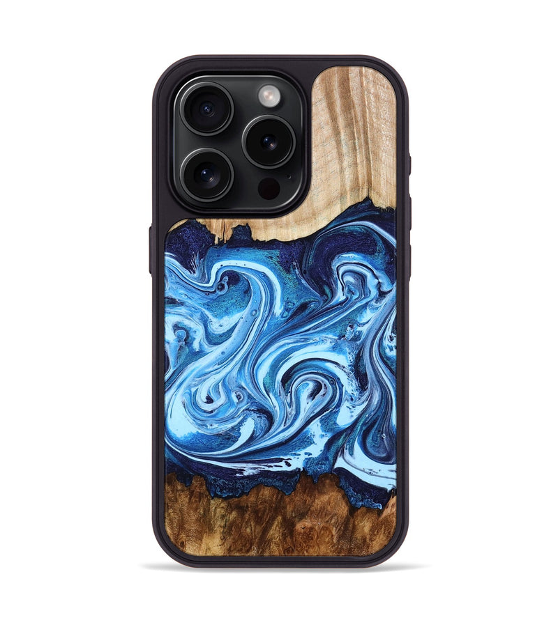 iPhone 15 Pro Wood Phone Case - Darlene (Blue, 801806)