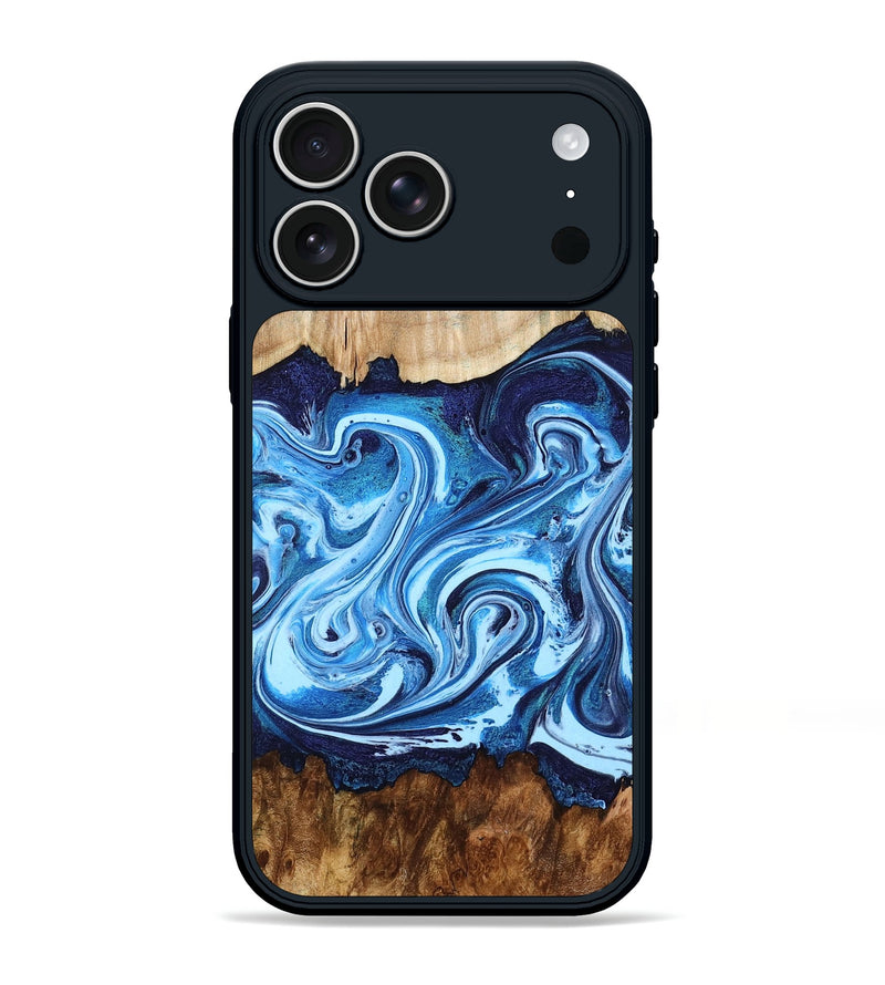 iPhone 17 Pro Max Wood Phone Case - Darlene (Blue, 801806)