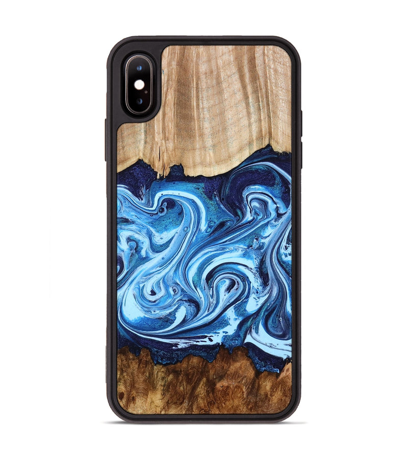 iPhone Xs Max Wood Phone Case - Darlene (Blue, 801806)
