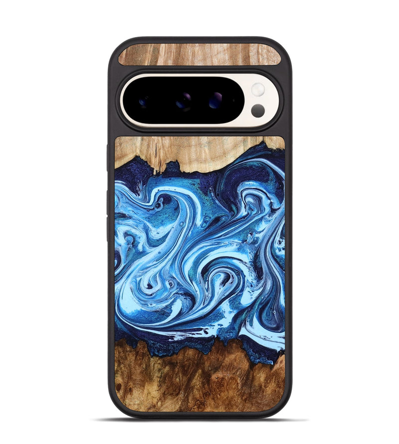 Pixel 9 Wood Phone Case - Darlene (Blue, 801806)