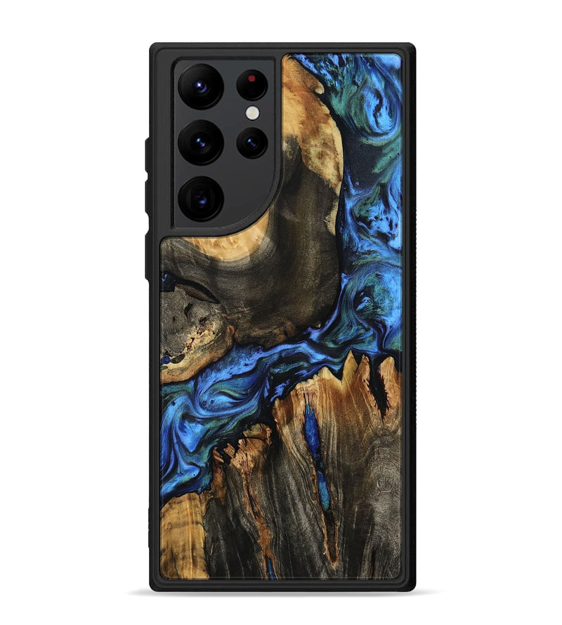 Galaxy S22 Ultra Wood Phone Case - Leif (Blue, 801807)