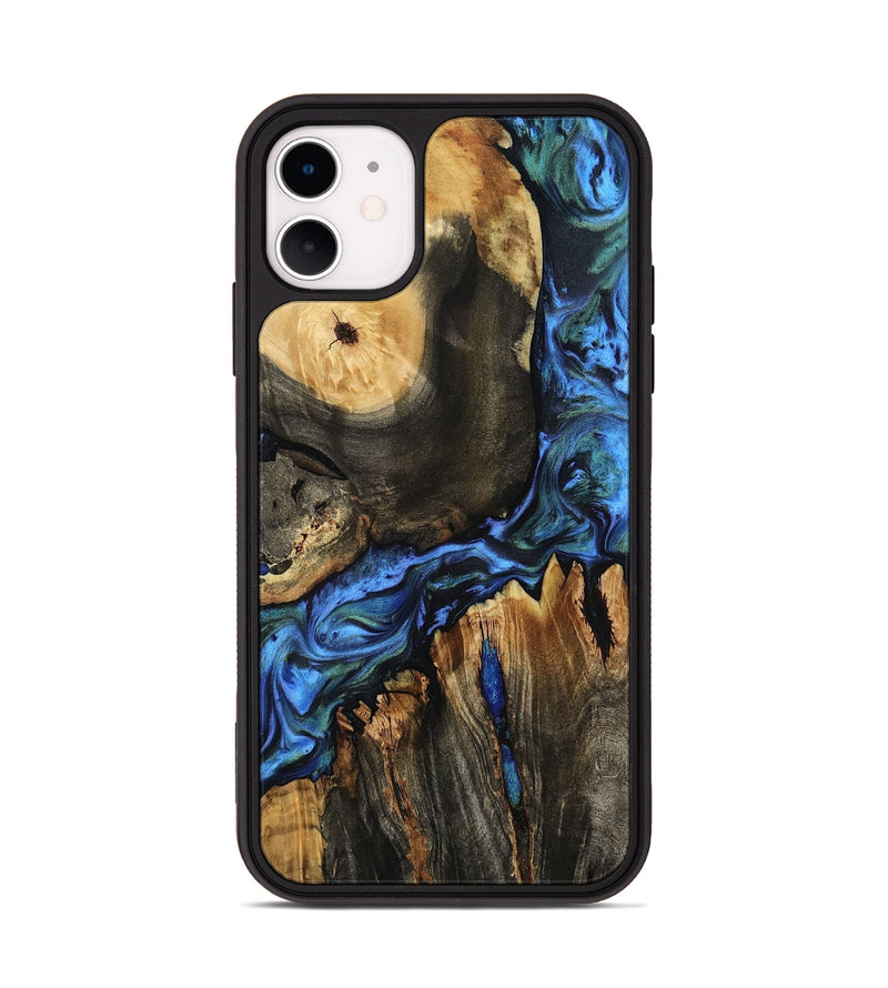 iPhone 11 Wood Phone Case - Leif (Blue, 801807)