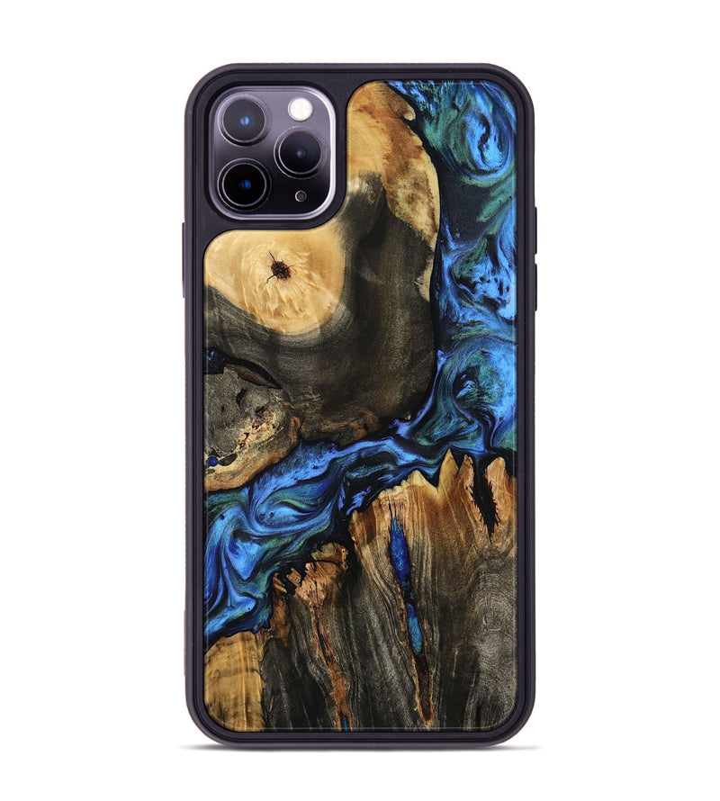 iPhone 11 Pro Max Wood Phone Case - Leif (Blue, 801807)