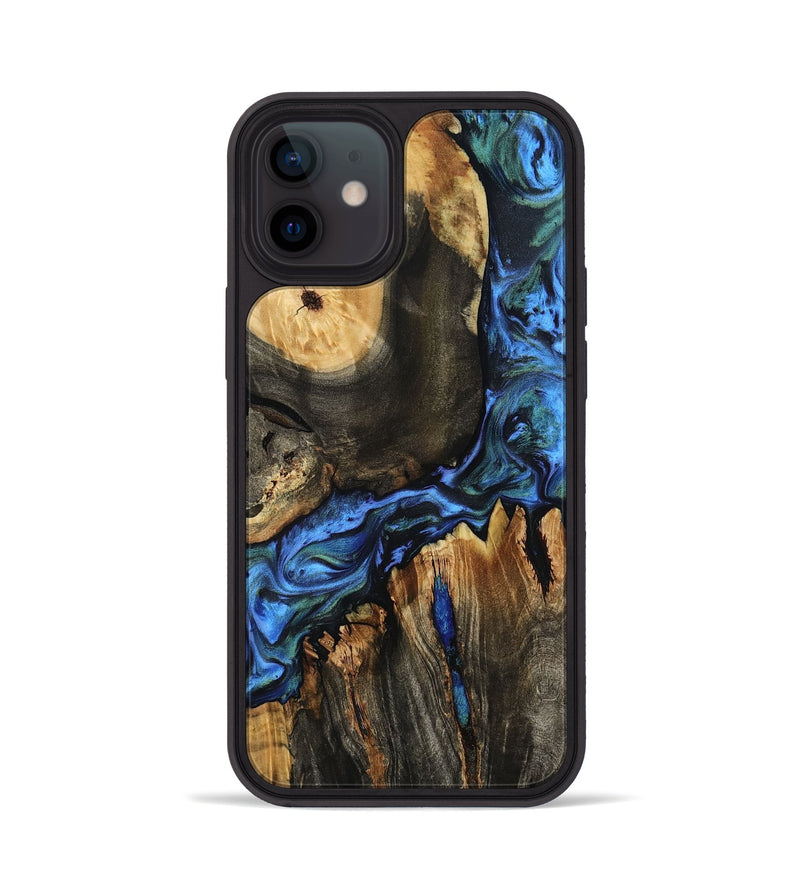 iPhone 12 Wood Phone Case - Leif (Blue, 801807)