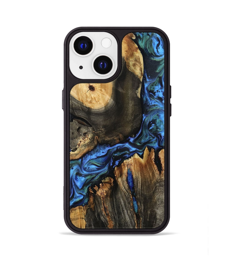 iPhone 13 Wood Phone Case - Leif (Blue, 801807)