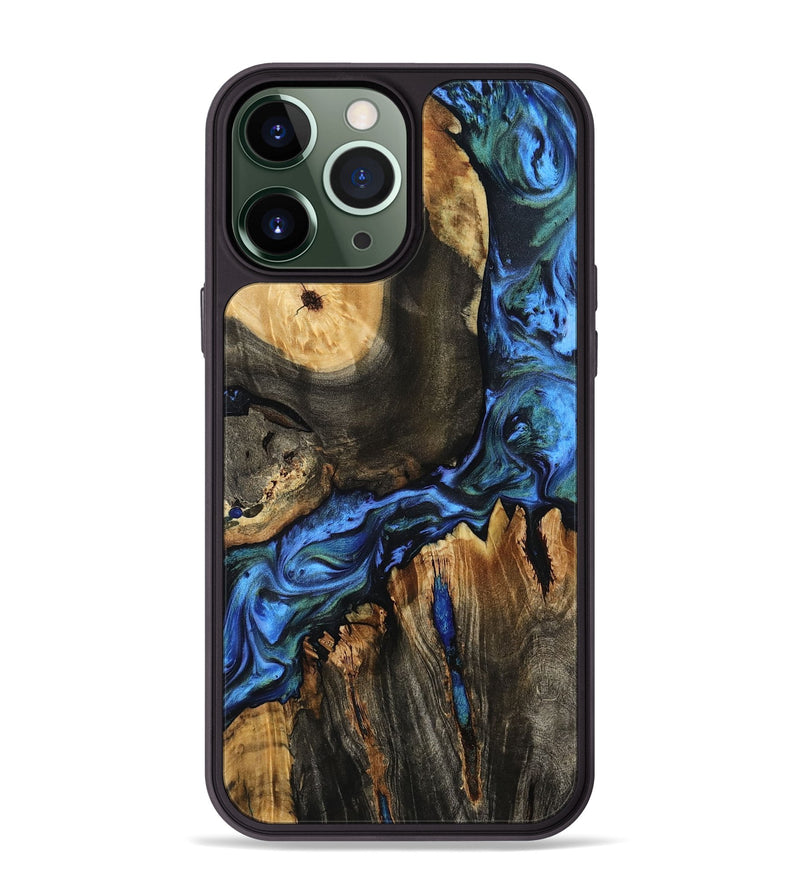iPhone 13 Pro Max Wood Phone Case - Leif (Blue, 801807)