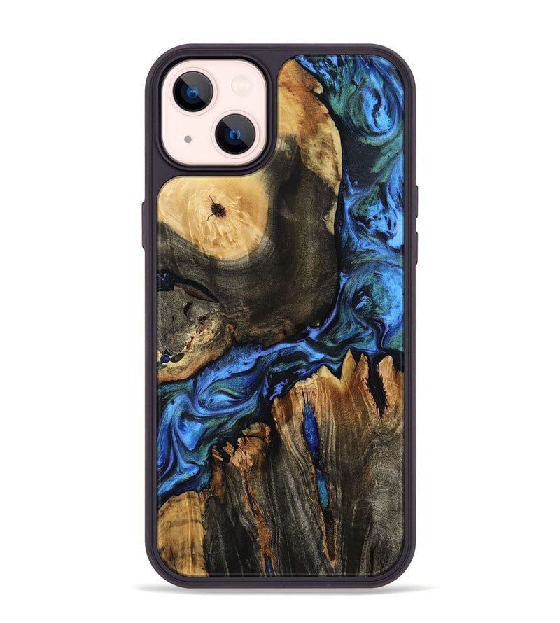 iPhone 14 Plus Wood Phone Case - Leif (Blue, 801807)