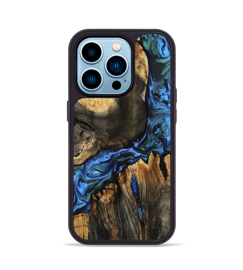 iPhone 14 Pro Wood Phone Case - Leif (Blue, 801807)