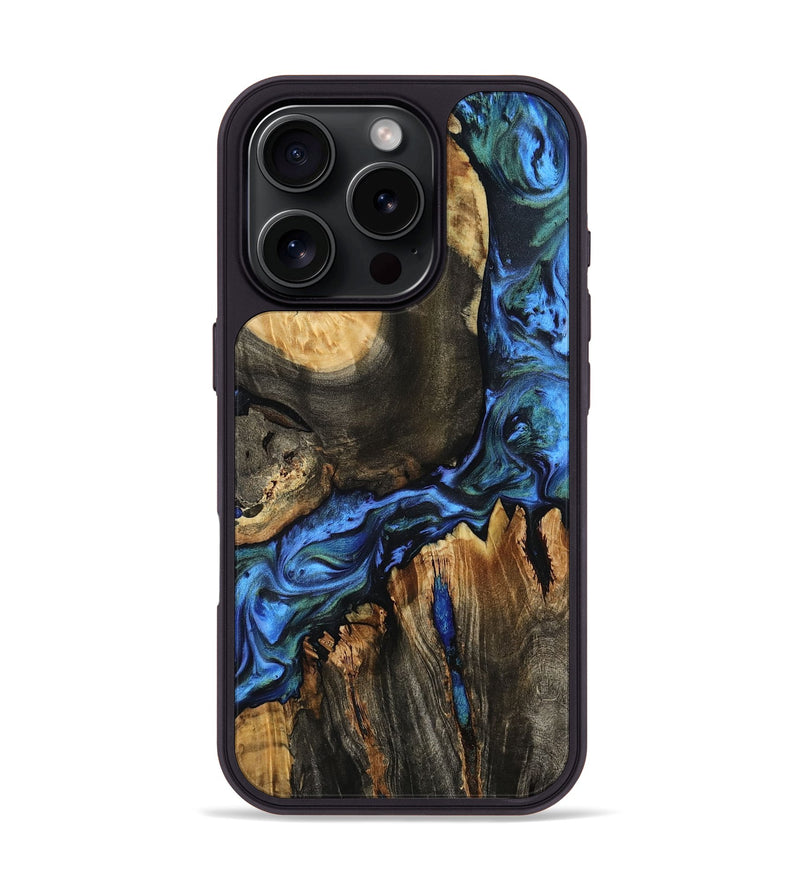 iPhone 16 Pro Wood Phone Case - Leif (Blue, 801807)