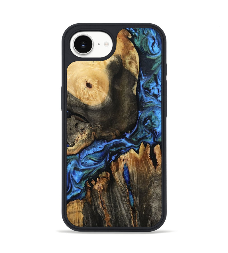 iPhone 16e Wood Phone Case - Leif (Blue, 801807)