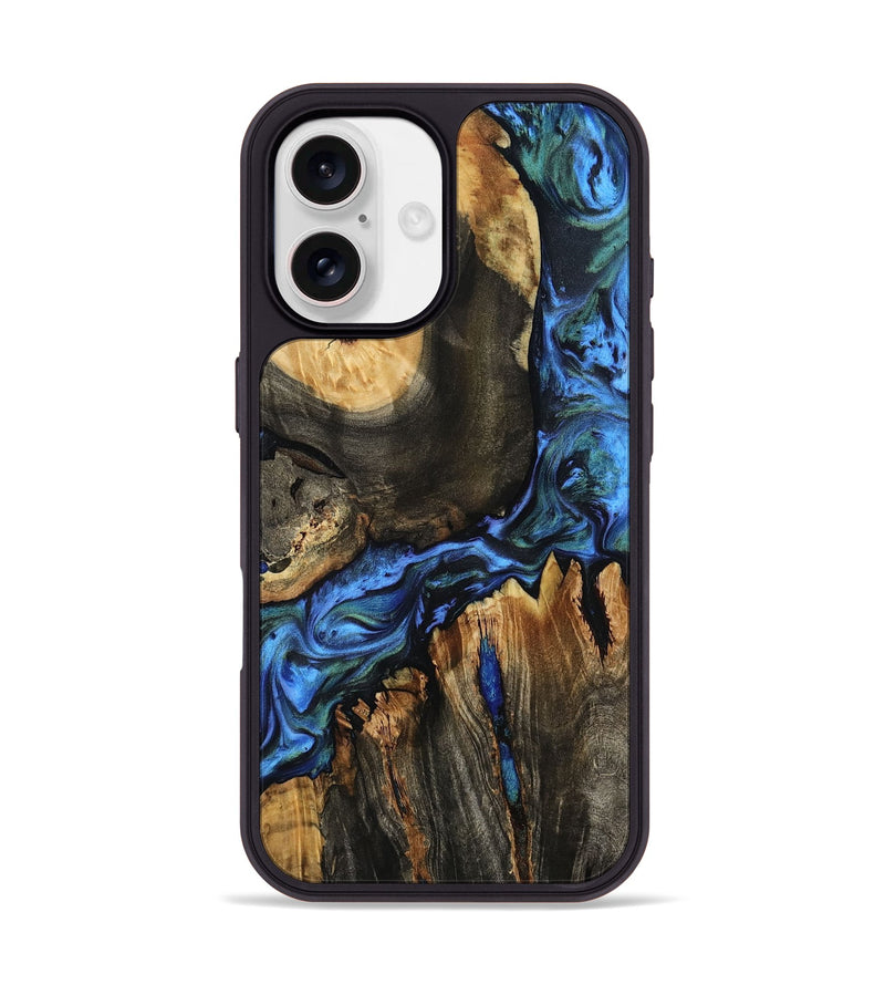 iPhone 17 Wood Phone Case - Leif (Blue, 801807)
