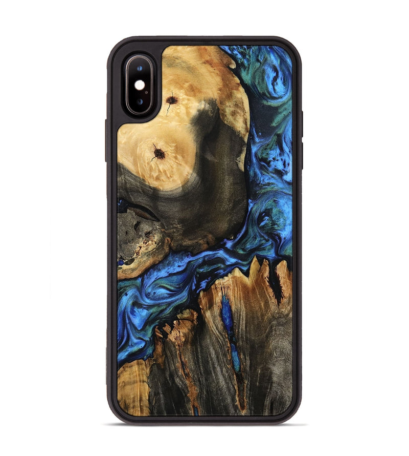 iPhone Xs Max Wood Phone Case - Leif (Blue, 801807)