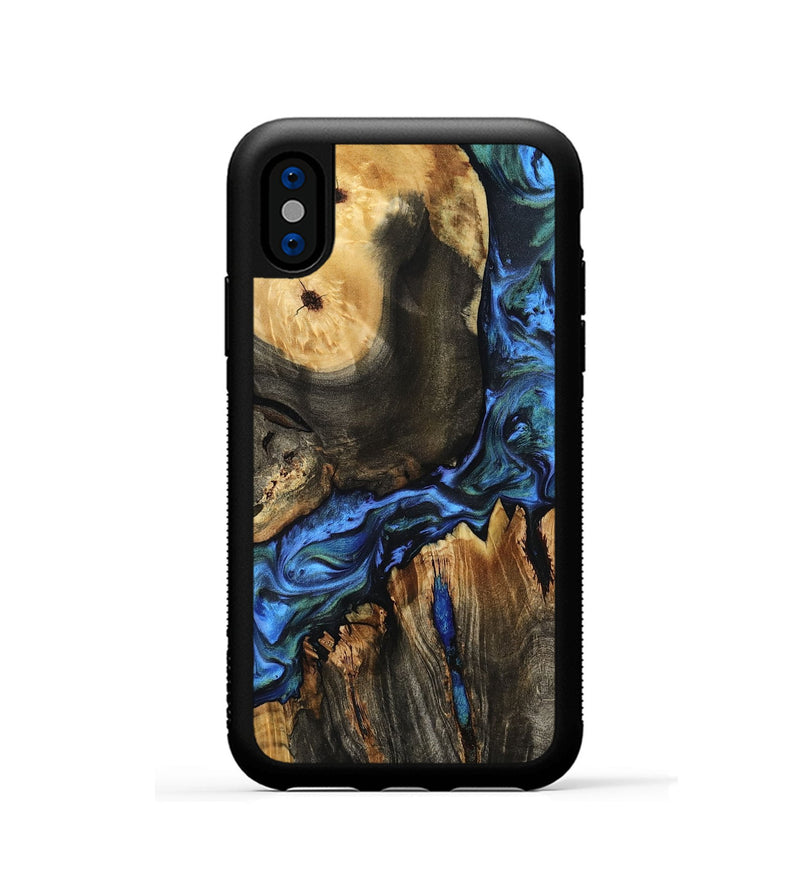 iPhone Xs Wood Phone Case - Leif (Blue, 801807)