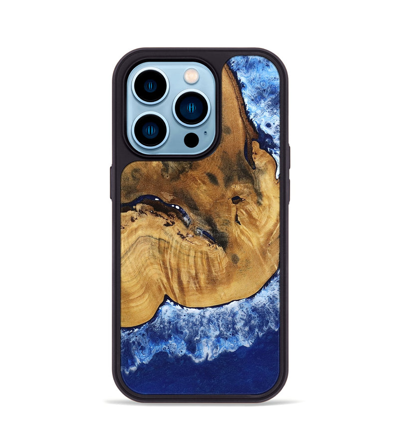 iPhone 14 Pro Wood Phone Case - Navy (Coastal, 801810)