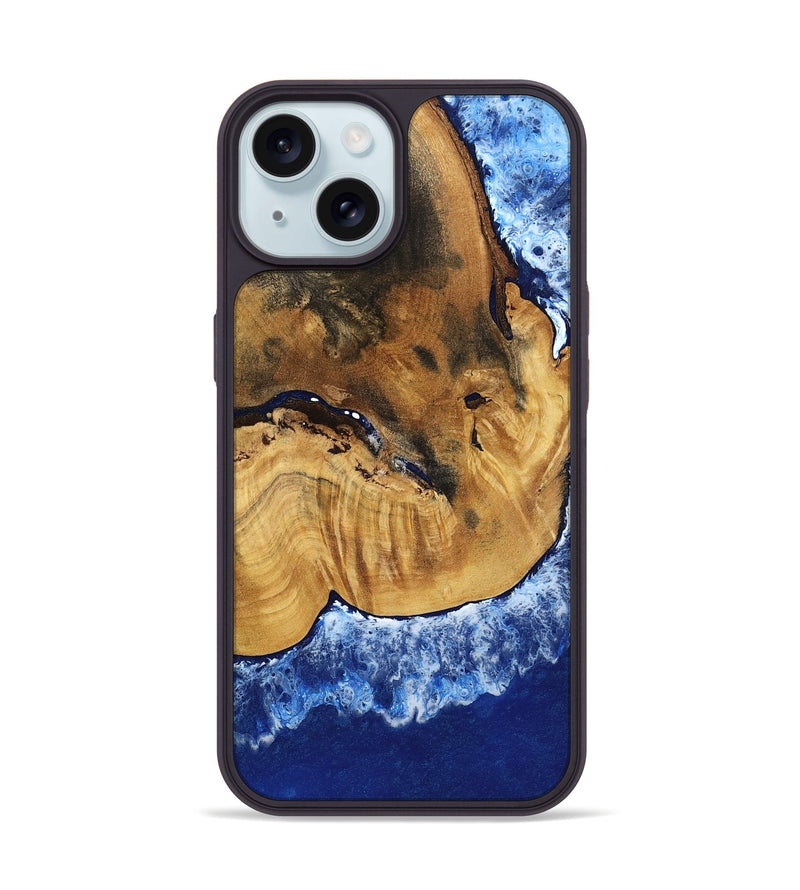 iPhone 15 Wood Phone Case - Navy (Coastal, 801810)