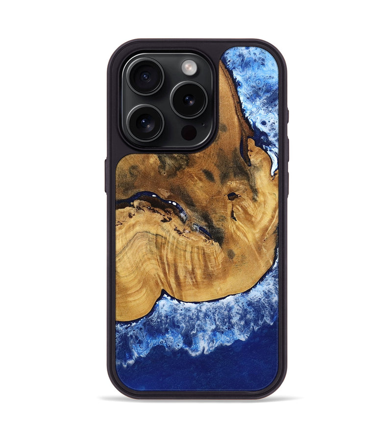 iPhone 15 Pro Wood Phone Case - Navy (Coastal, 801810)