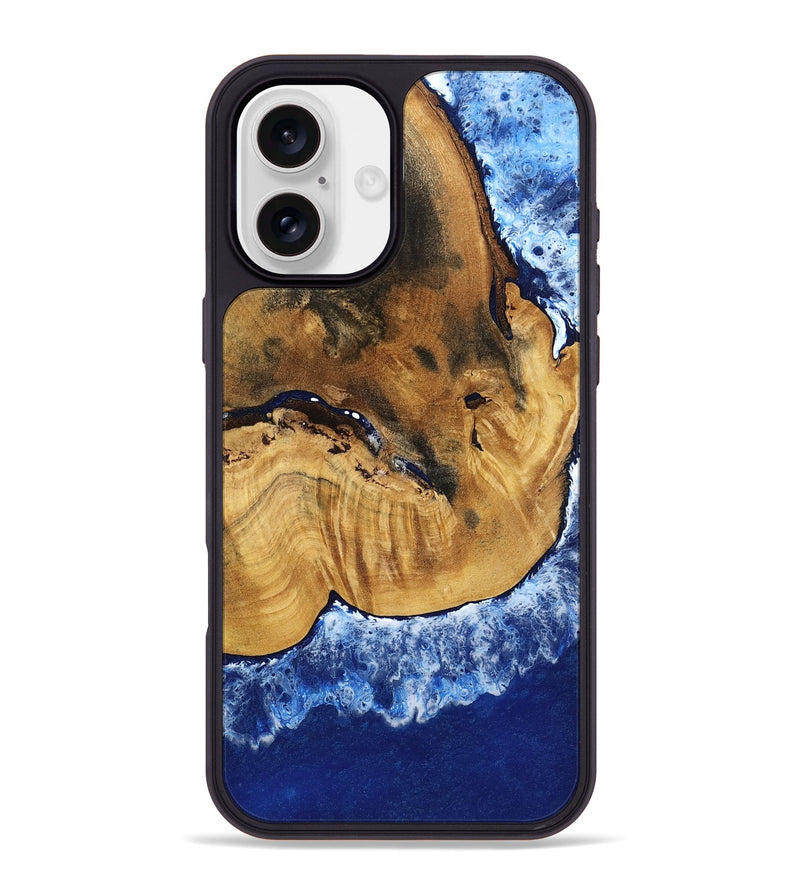 iPhone 16 Plus Wood Phone Case - Navy (Coastal, 801810)