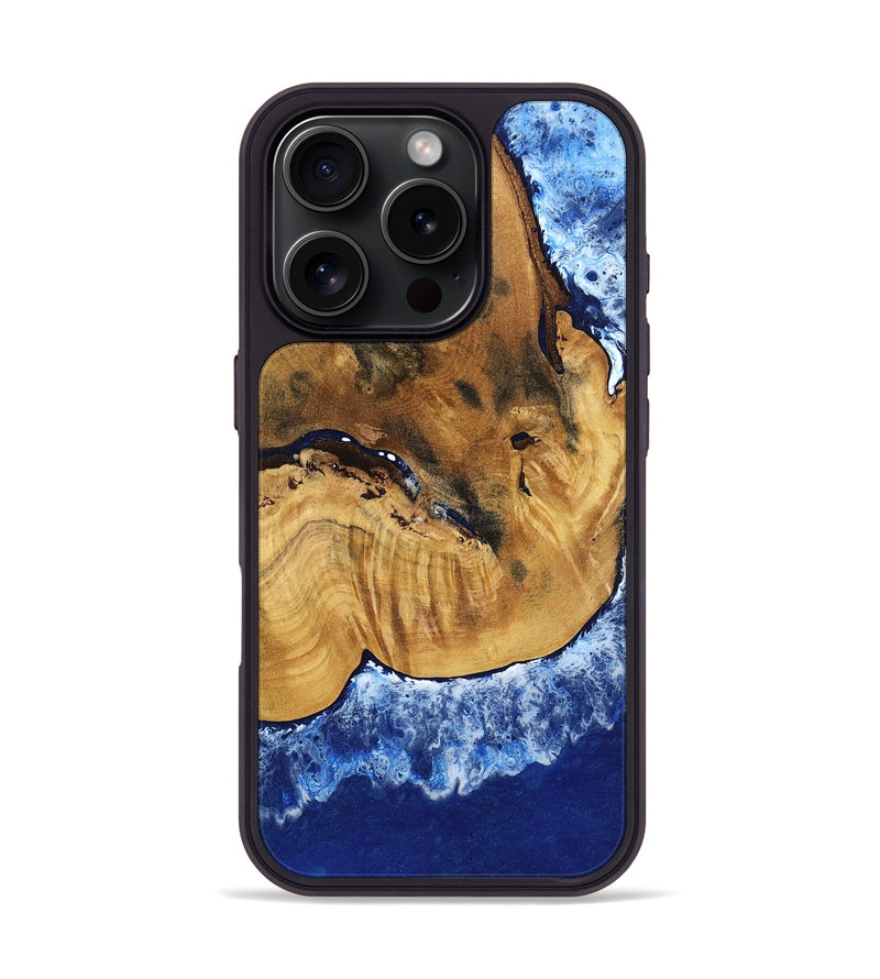iPhone 16 Pro Wood Phone Case - Navy (Coastal, 801810)