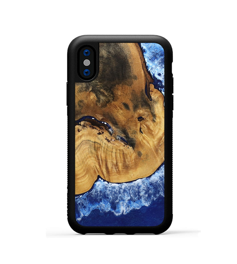 iPhone Xs Wood Phone Case - Navy (Coastal, 801810)