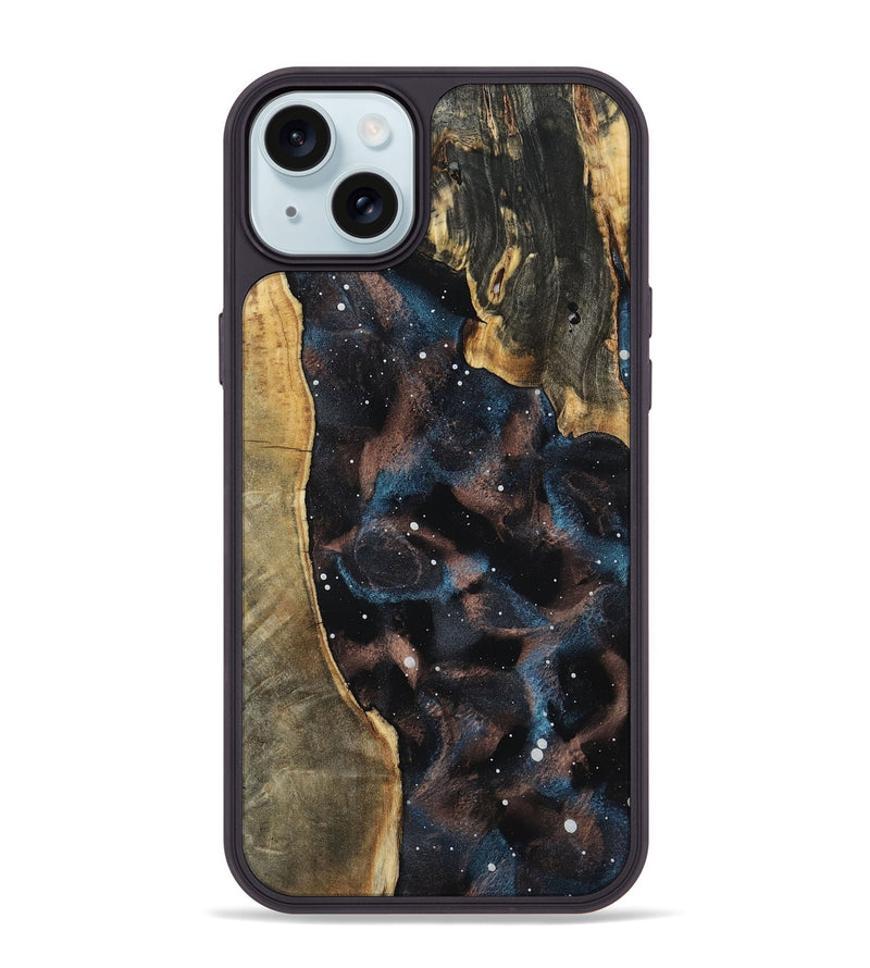 iPhone 15 Plus Wood Phone Case - Pansy (Cosmos, 801848)