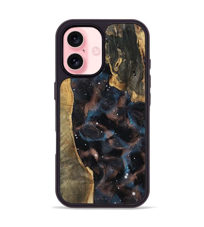 iPhone 16 Wood Phone Case - Pansy (Cosmos, 801848)