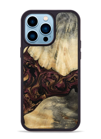 iPhone 14 Pro Max Wood Phone Case - Zackery (Purple, 801858)