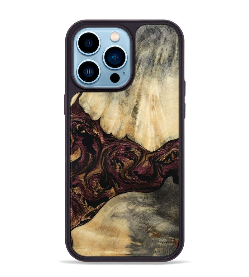 iPhone 14 Pro Max Wood Phone Case - Zackery (Purple, 801858)