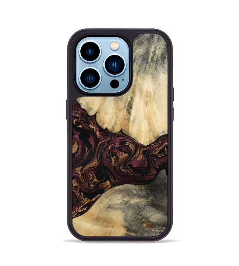 iPhone 14 Pro Wood Phone Case - Zackery (Purple, 801858)
