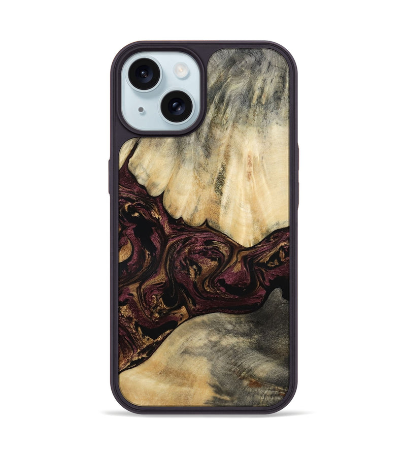iPhone 15 Wood Phone Case - Zackery (Purple, 801858)